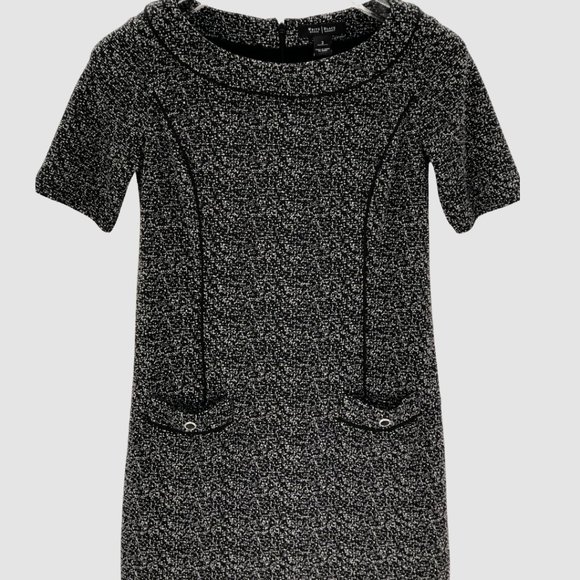 WHBM Classic Tweed Black Sheath Dress Size 2 - Picture 2 of 9